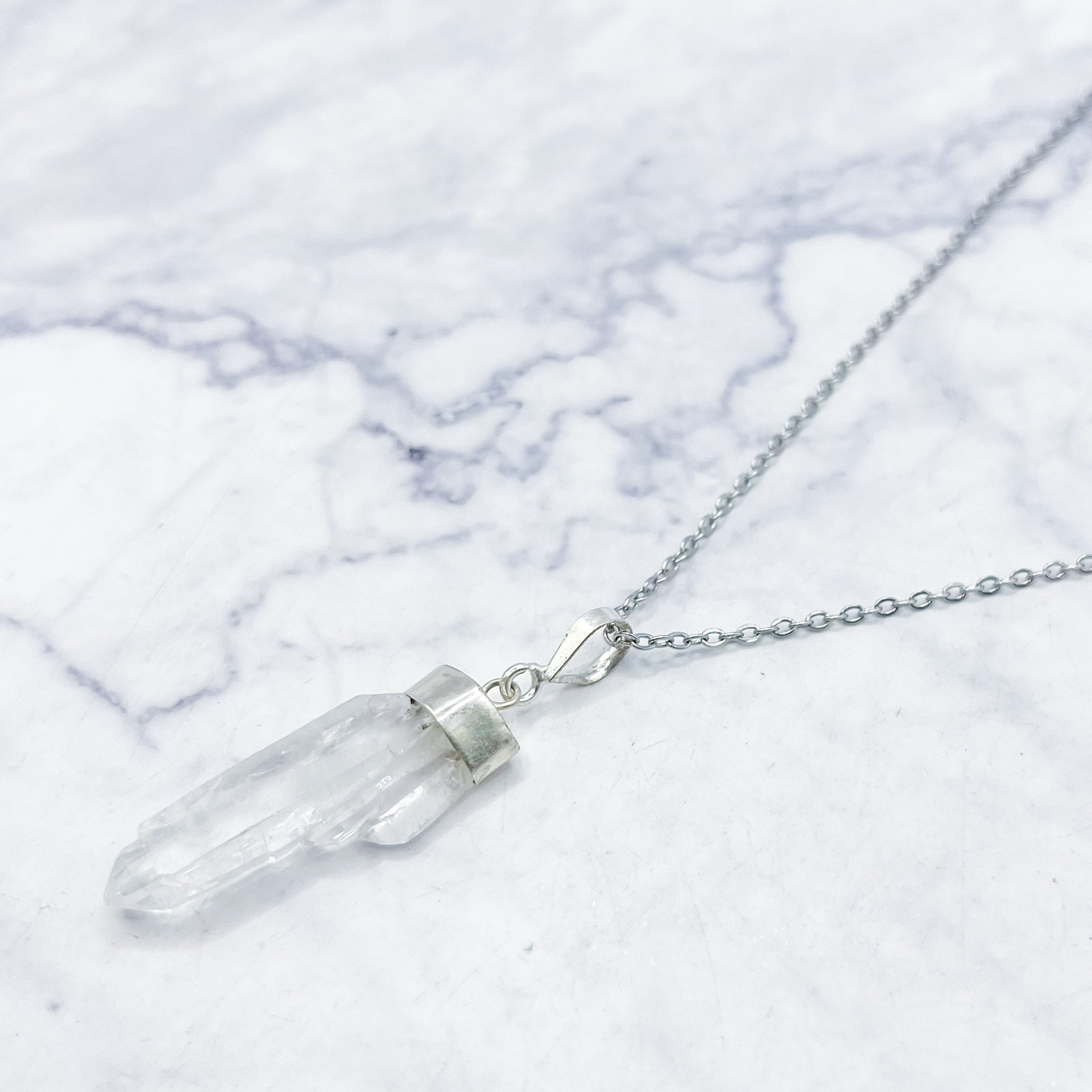 Medium Clear Quartz Shard Pendant U9