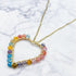 38mm Wire Wrapped Gemstone Heart Pendant T8