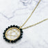 25mm Wire Wrapped Black Crystal Pentacle Pendant B6