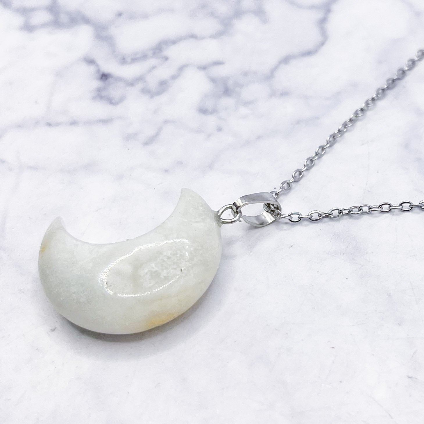 29mm Amazonite Moon Pendant D6