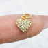 8mm Gold Cubic Zirconia Heart Charm G2