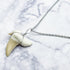 19.6-Inch Silver Shark Tooth Necklace T10