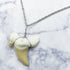 19.6-Inch Silver Shark Tooth Necklace T10