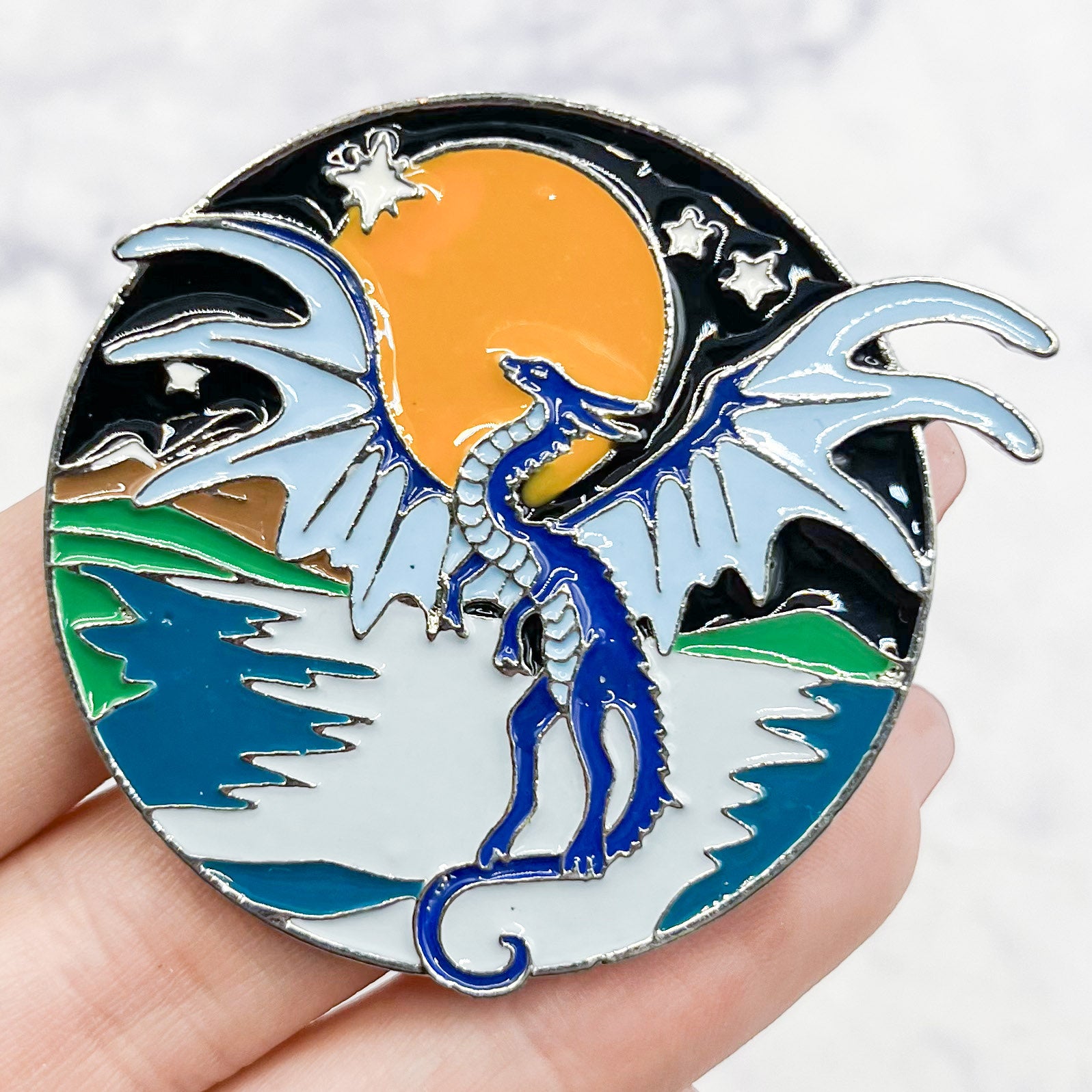 Nighttime Dragon Enamel Pin