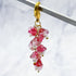 2.5-Inch Pink Tulip Cluster Charm with Lobster Clasp D45