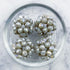 14mm Grey Crystal Beaded Bead Pack (4 Beads) W45