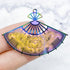 33mm Electroplated Laser Cut Hand Fan Pendant L27