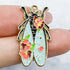 30mm Black and Blue Wings Closed Bee Charm E25