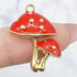 27mm Red and Gold 3D Mushroom Charm M2