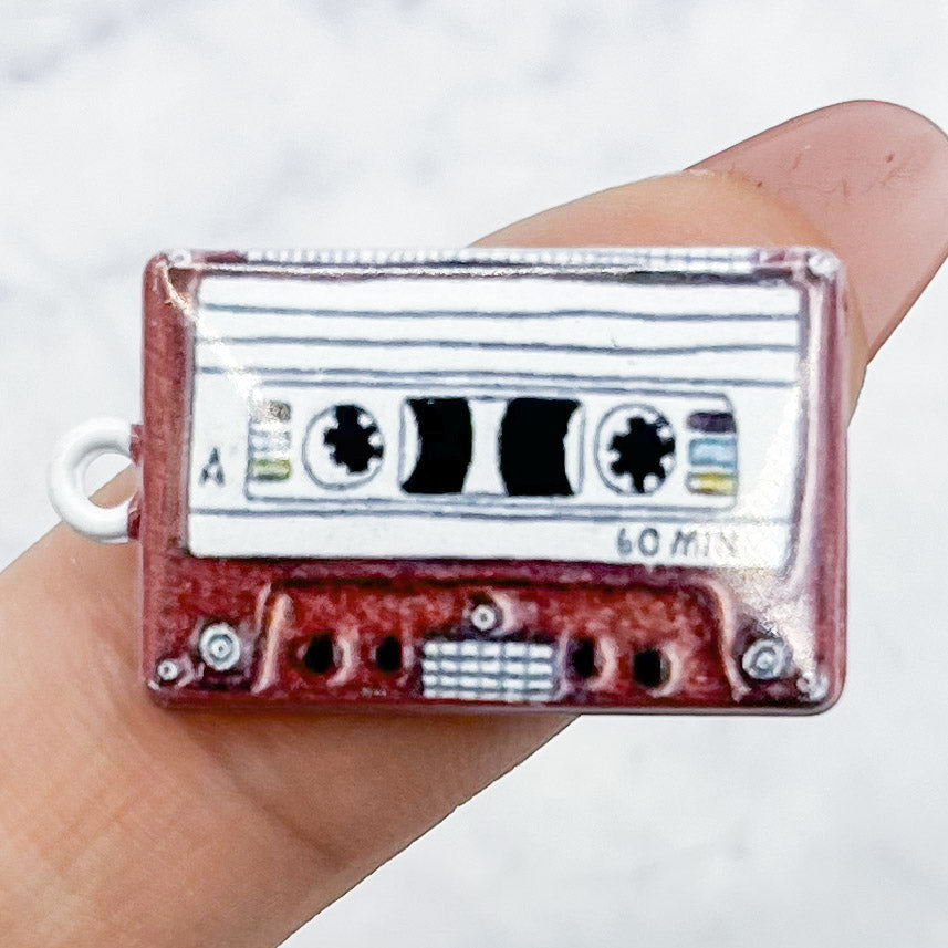 26mm Brown A-Side Cassette Tape Charm L2
