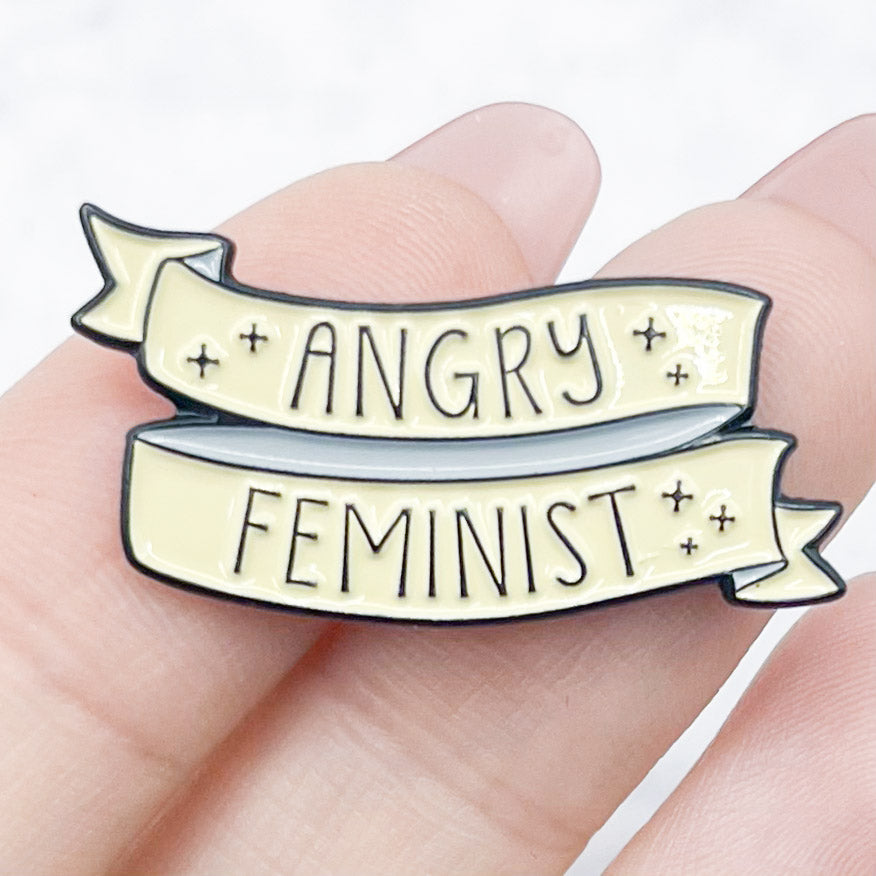 Angry Feminist Enamel Pin