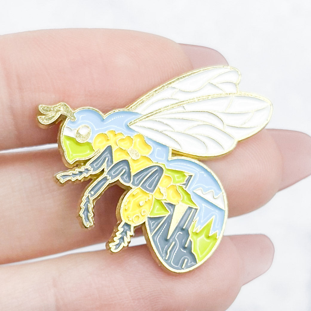 Landscape Bee Enamel Pin