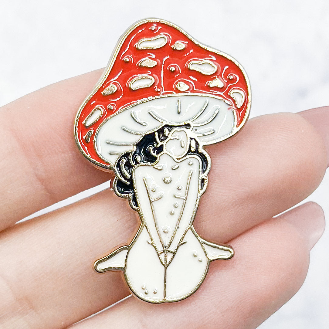 Mushroom Woman Enamel Pin