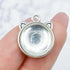 20mm Silver Cat Head Bezel Setting Charm B35