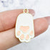 26mm White and Pink Cat Paw Charm U2
