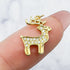 15mm Gold Cubic Zirconia Reindeer Charm M4