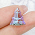 15mm Purple Electroplated Glass Christmas Tree Bead D2