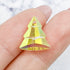 15mm Yellow Electroplated Glass Christmas Tree Bead C2