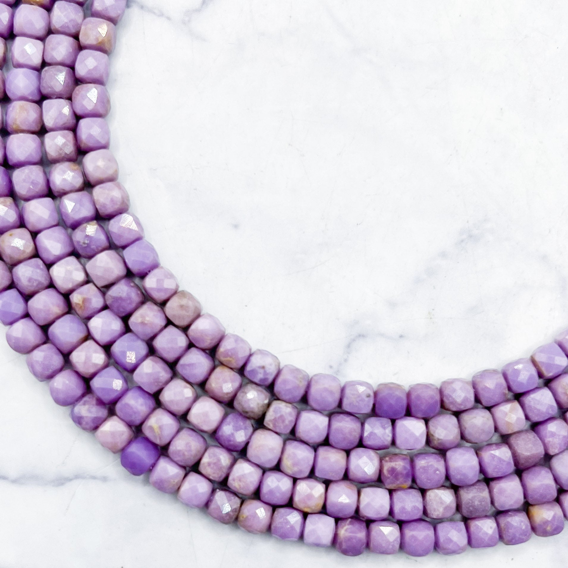 4-5mm Phosphosiderite Faceted Cube Bead Pack (10 Beads) L5
