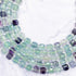 8mm Rainbow Fluorite Faceted Cube Bead Pack (10 Beads) L12