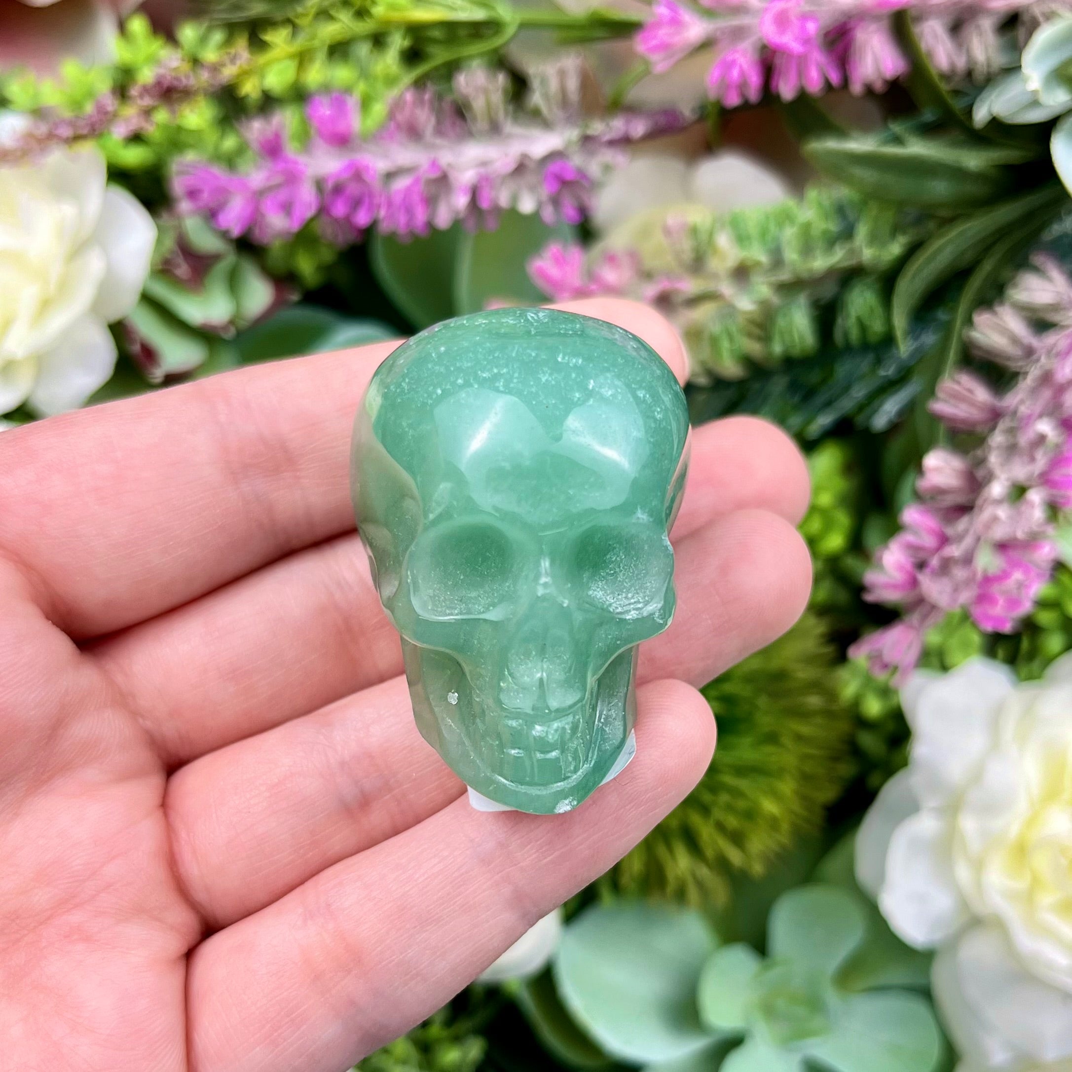 1.5 Inch Green Aventurine Skull L32