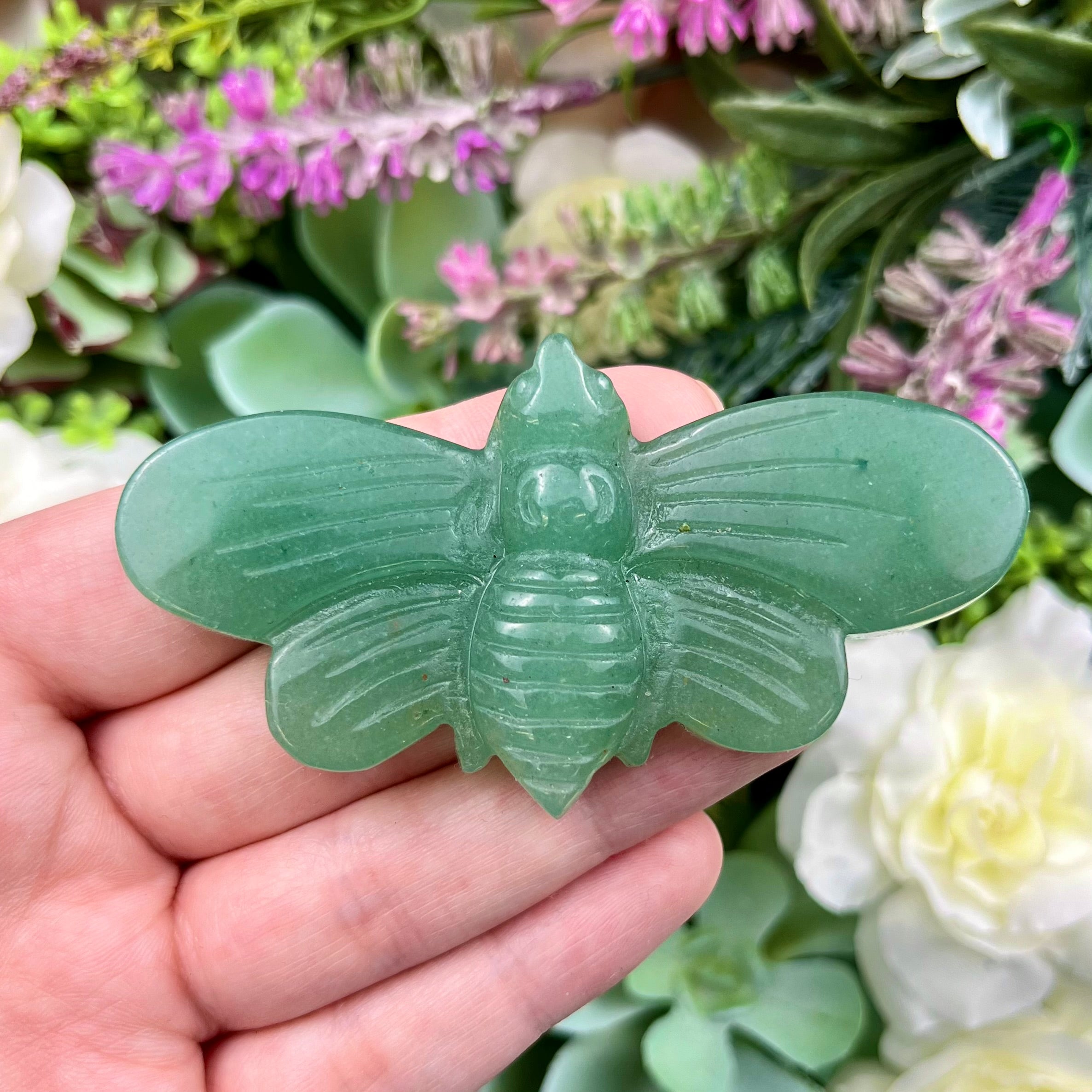 3 Inch Green Aventurine Bee V42