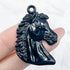 42mm Black Acrylic Horse Head Charm H35