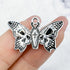18mm Silver Skull and Coffin Butterfly Charm L2