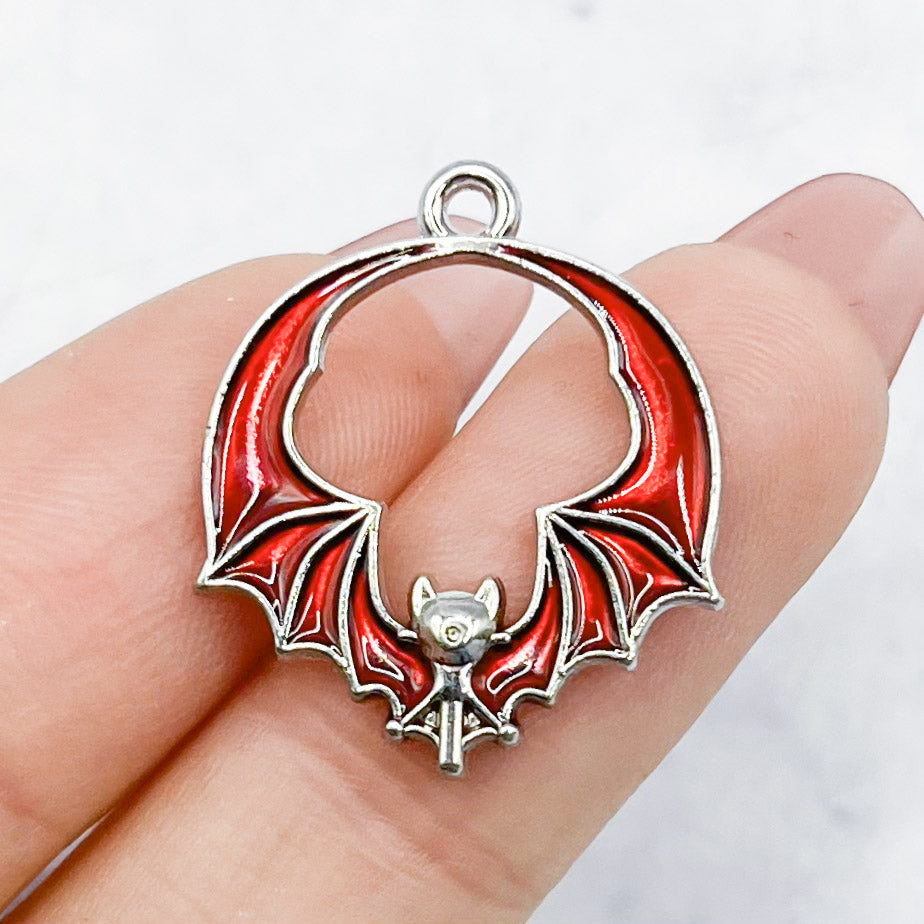 23mm Red Bat Round Charm M2