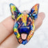 43mm Multicoloured Dog Head (German Shepherd) Charm D4