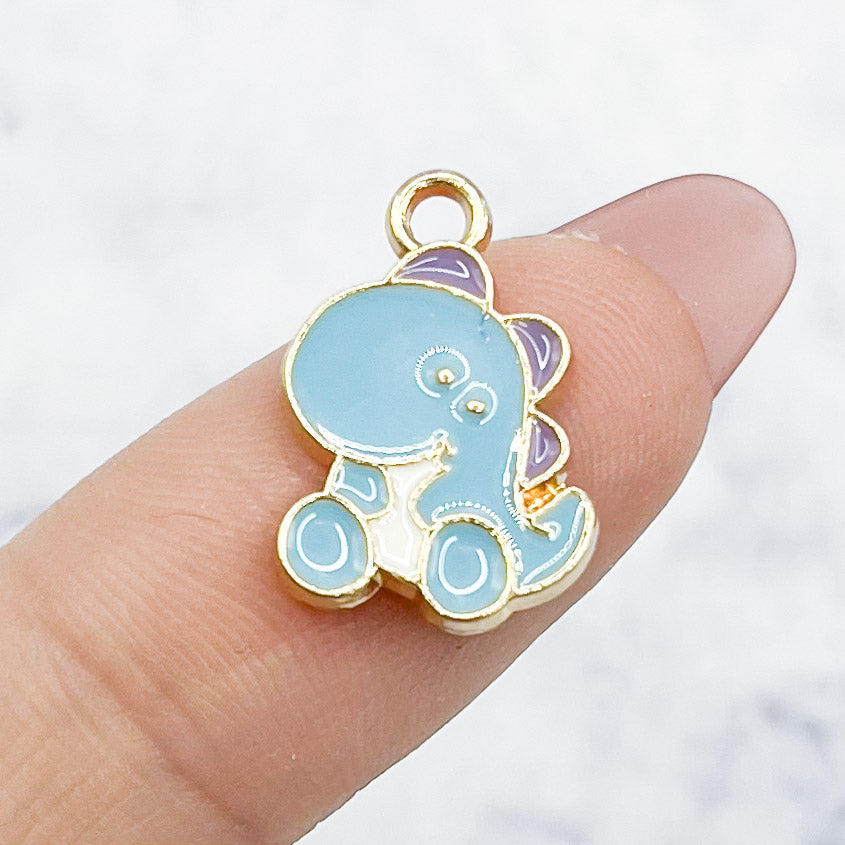 17mm Blue Baby Dinosaur Charm B2