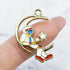 1 Inch Astronaut on Gold Moon Charm J2