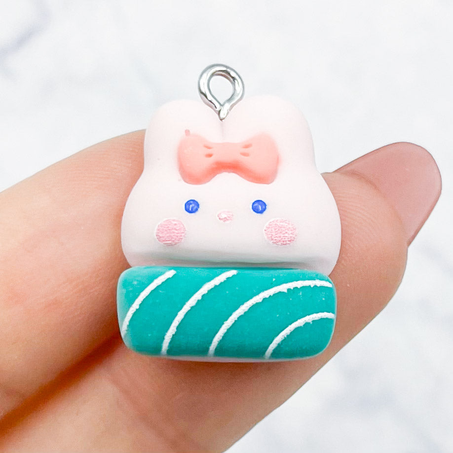 22mm Pink Bunny Acrylic Charm A15