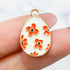 20mm Orange Flower Egg Charm F2