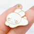 20mm White Cute Hopping Bunny Charm T2