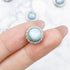 10mm Larimar Silver Rope Filigree Round Cab Bead K10