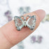 14x8mm Green Fluorite Silver Butterfly Pendant P85