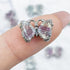 14x8mm Light Rainbow Fluorite Silver Butterfly Pendant M85