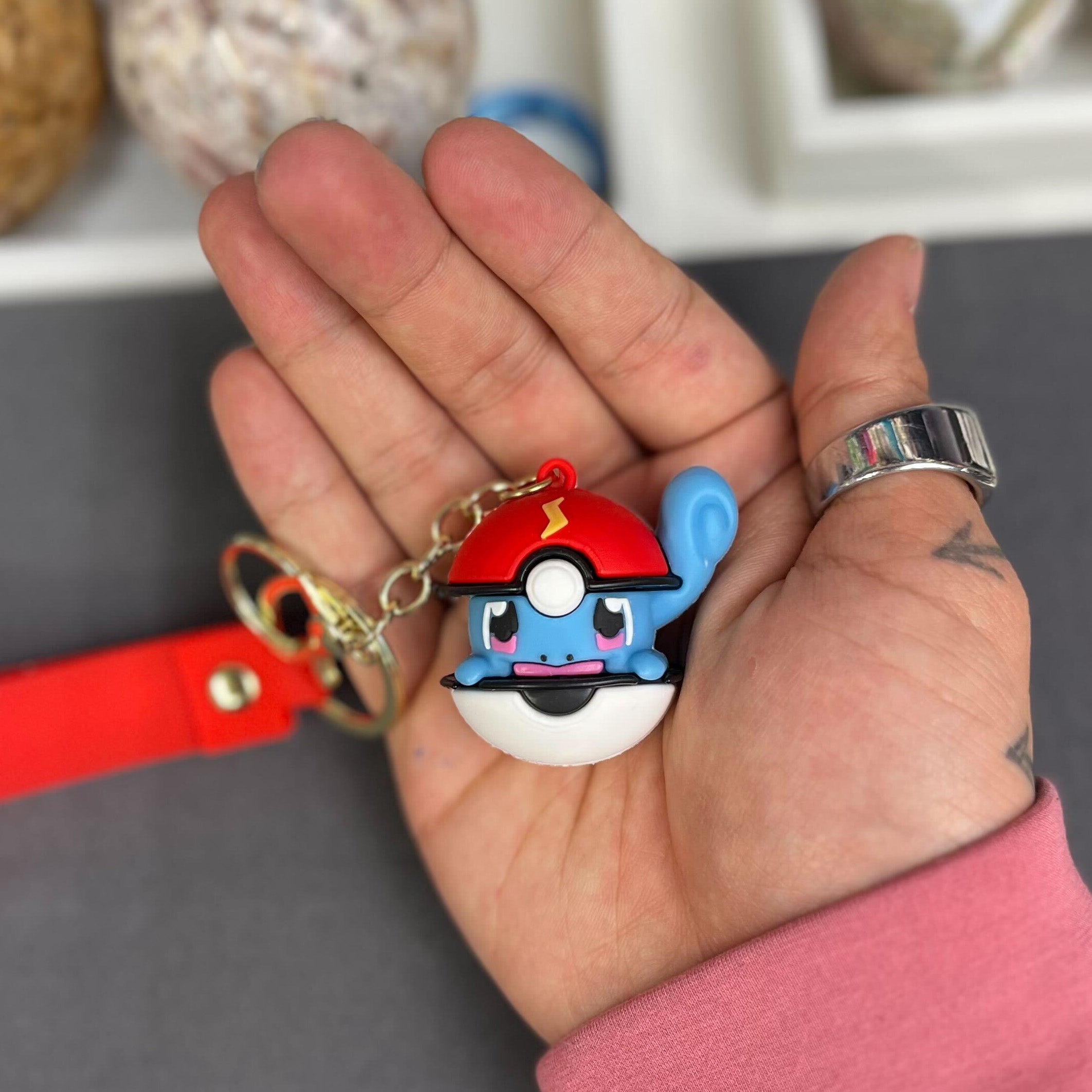 35mm Squirtle Inside of Pokeball Keychain X5