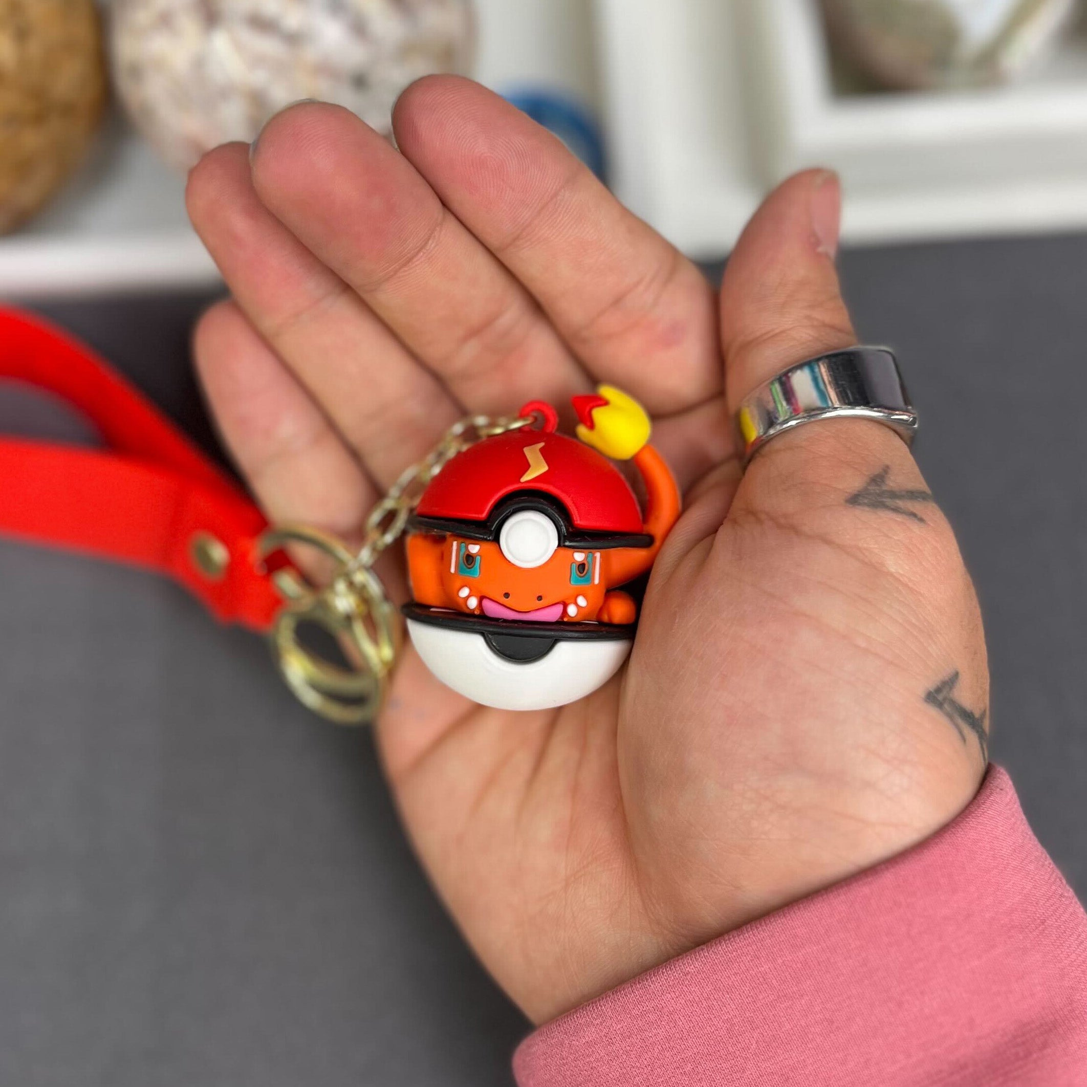 35mm Charmander Inside of Pokeball Keychain V5