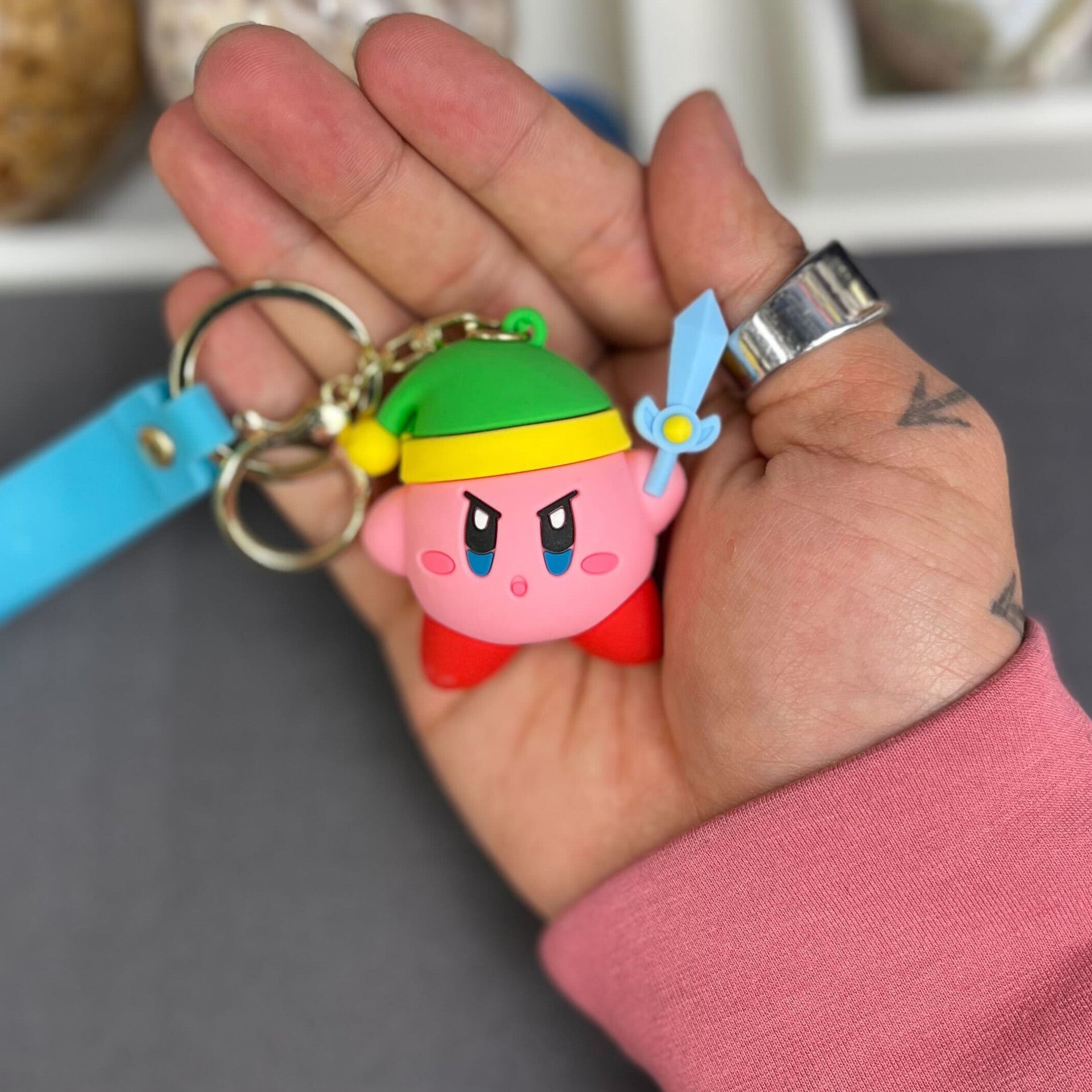 50mm Kirby With Sword Keychain B5