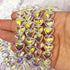 12x15mm Glass With Yellow Aura Puffy Heart Bead Half Strand