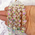 12x15mm Glass With Pink/Green Aura Puffy Heart Bead Half Strand