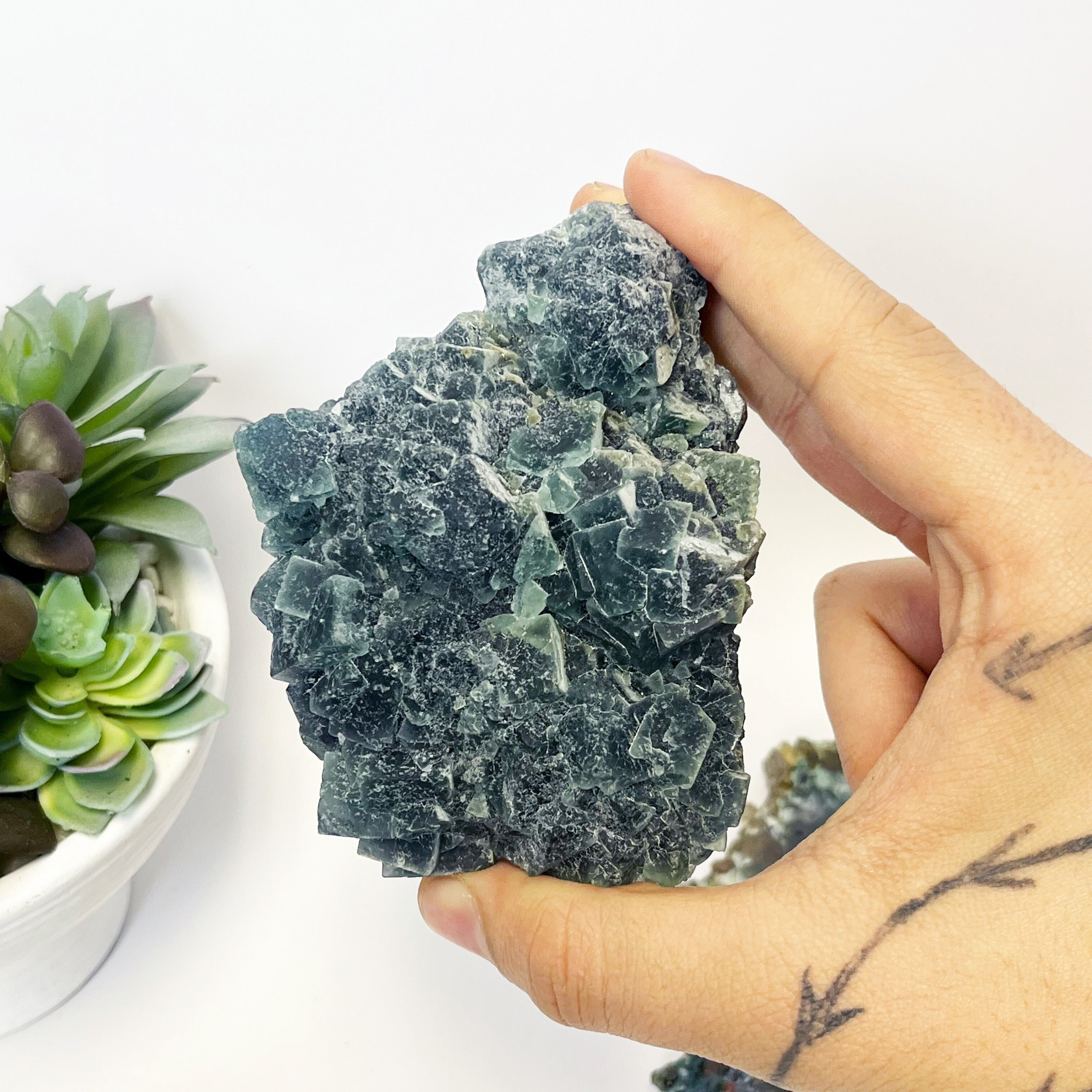 3.5 Inch Green Fluorite w Stand K88