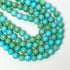 8mm Blue/Green Watercolour Painted Glass Bead Strand 30" Loop $4.00