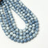 8mm Blue Watercolour Painted Glass Bead Strand 30" Loop $4.00
