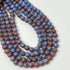 10mm Blue/Red Watercolour Painted Glass Bead Strand 30" Loop $5.00