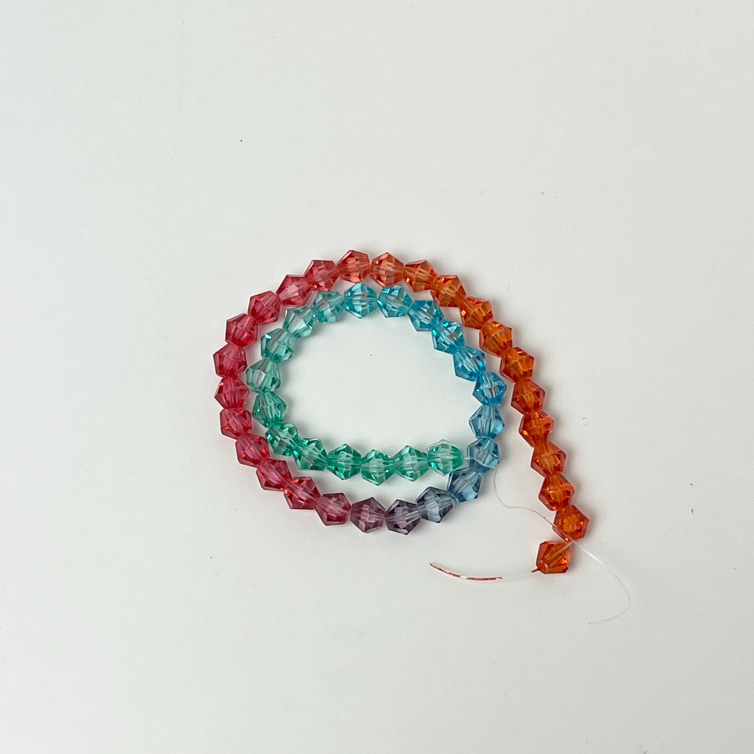 6mm Faceted Bicone Passion Fruit Gradient Crystal Bead Strand $4.50