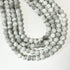 8mm White Two-Toned Painted Glass Bead Strand 30" Loop $4.00