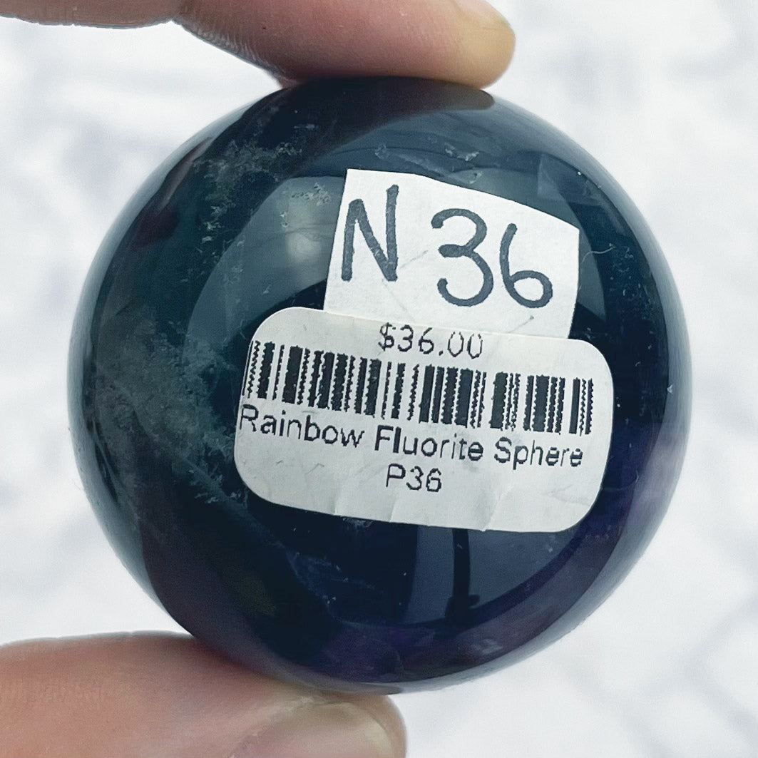 1.5 Inch Rainbow Fluorite Sphere N36